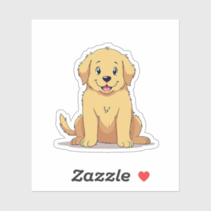 Adesivo Ouro Adorável Retriever, Anime Cozy Charm, Pequeno