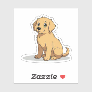Adesivo Ouro Adorável Retriever, Anime Cozy Cute, Pequeno