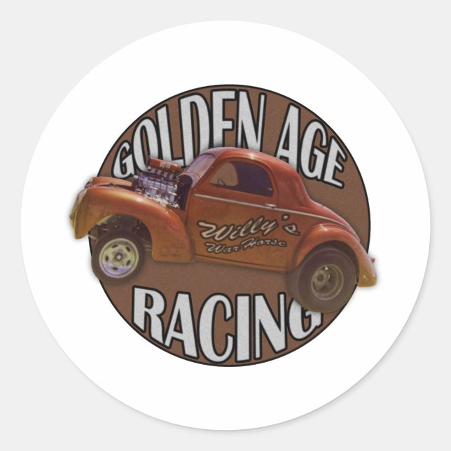 Adesivo Ouro Age Willys Gasser Drag Racing Patina (Frente)