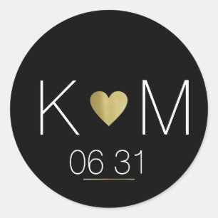 Adesivo Ouro ama coração com casais em preto