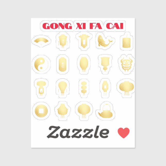 Adesivo Ouro Ano Novo Lunar 5 (Folha)