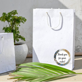 Adesivo Ouro azul e mármore branco Obrigado