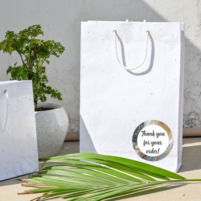 Adesivo Ouro azul e mármore branco Obrigado (Criador carregado)