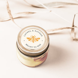 Adesivo Ouro Bee "Meant to Bee", Favor do Casamento