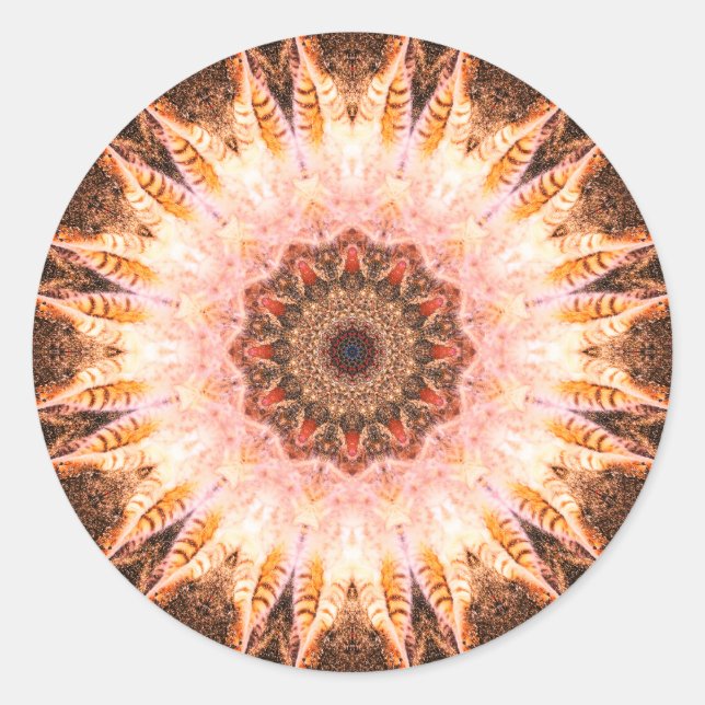 Adesivo Ouro, Branco e Mandala Vermelha (Frente)