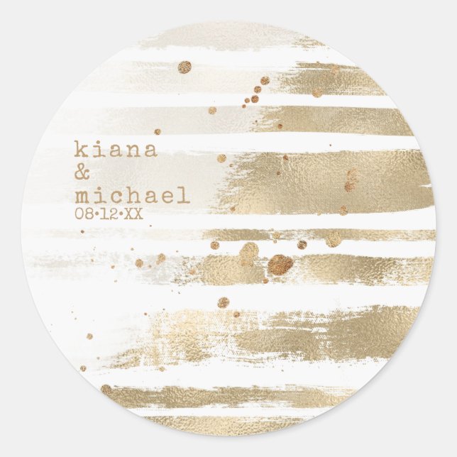 Adesivo Ouro Brush Stroke Stripes Wedding ID655 (Frente)