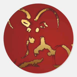 Adesivo Ouro Caprino Chinês Vietnamita Ano Novo S