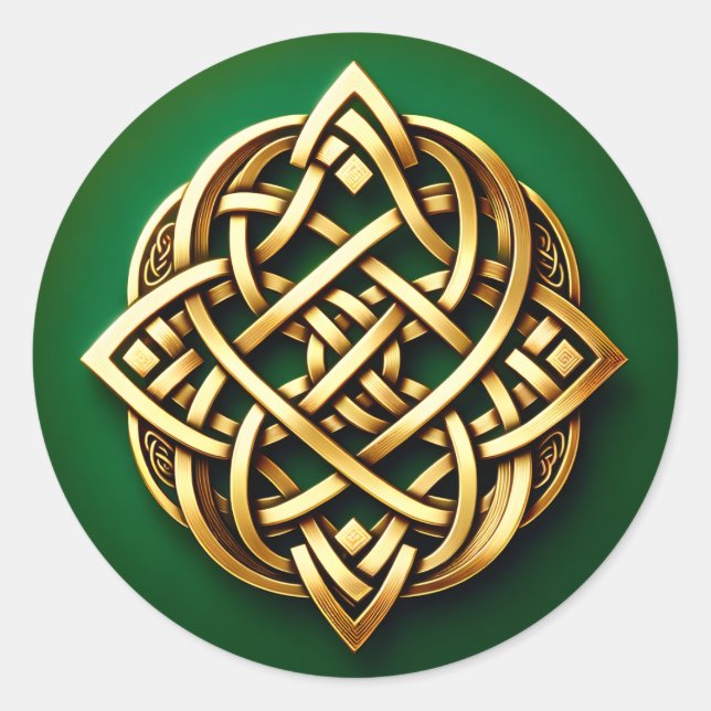Adesivo Ouro Celtic Knot on Green (Frente)