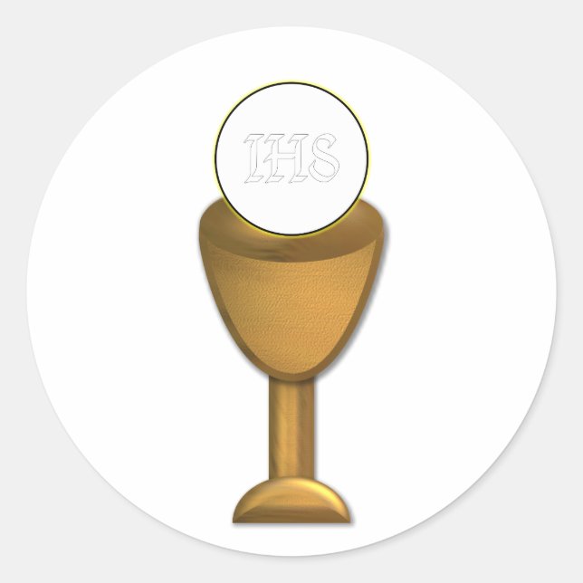Adesivo Ouro Chalice e Anfitrião - Santa Comunhão (Frente)