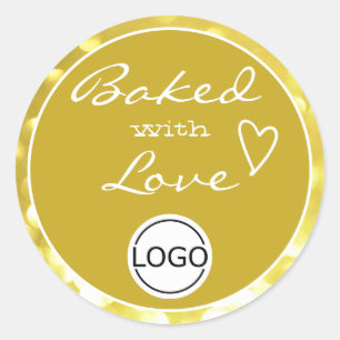 Adesivo Ouro chic Molduras amarelas cozidas com logotipo d