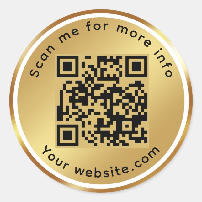 Adesivo Ouro || Código QR Digital Me Para Mais Informações (Frente)