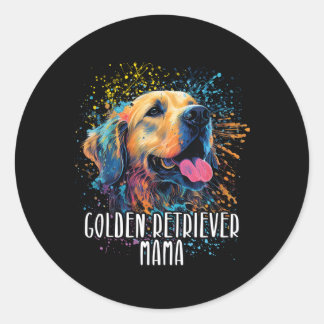 Adesivo Ouro Colorido Retriever Mama Portrait Pup