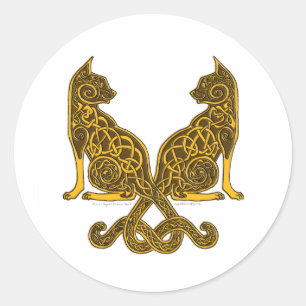 Adesivo ouro de bronze dos gatos 6 celtas