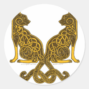 Adesivo ouro de bronze dos gatos 6 celtas