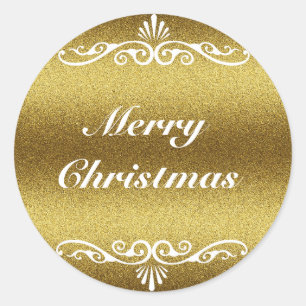 Adesivo Ouro de Design de Natal Feliz