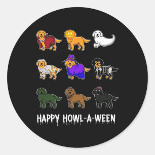 Adesivo Ouro de diversão Cachorro do Reitor Feliz Hallowee