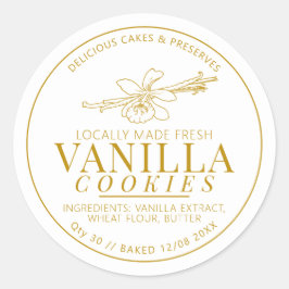 Adesivo Ouro de flores e de sortidos de bolachas de baunil