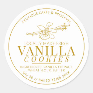 Adesivo Ouro de flores e de sortidos de bolachas de baunil