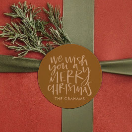 Adesivo ouro "Deseje um Feliz Natal"