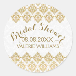Adesivo Ouro do chá de panela e Lace Floral Branco da Vint