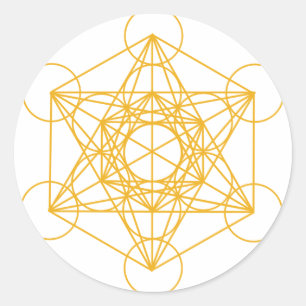 Adesivo Ouro do cubo de Metatron