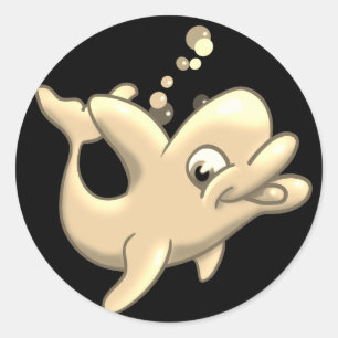 Adesivo Ouro Dolphin Classic Round Sticker