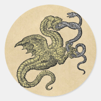 Adesivo Ouro Dragão que Combate a Cobra de prata