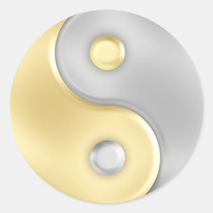 Adesivo Ouro e prata Yin e Yang