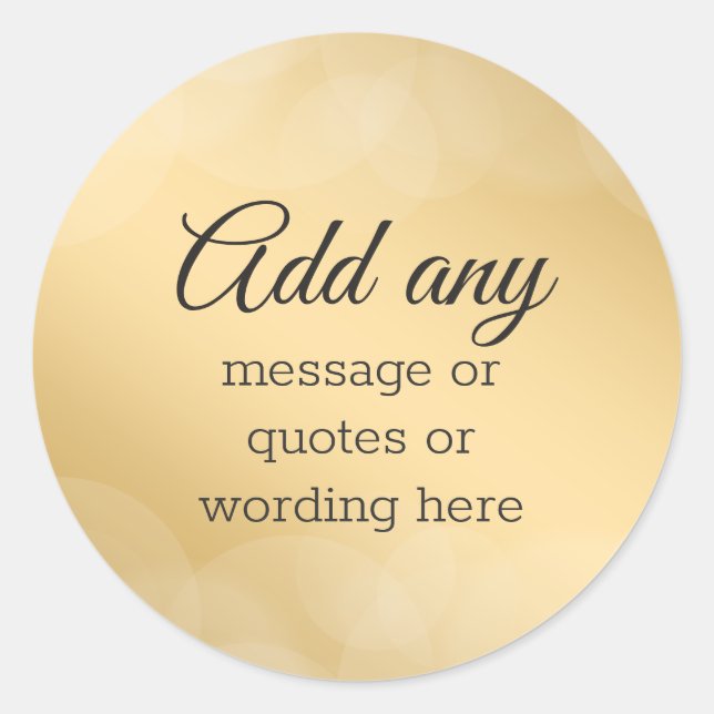 Adesivo Ouro Elegante CUSTOM com Bokeh (Frente)