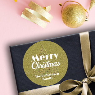 Adesivo Ouro Elegante Festivo Embarcado Árvore de Natal