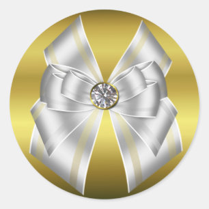 Adesivo Ouro elegante & selo branco do envelope do