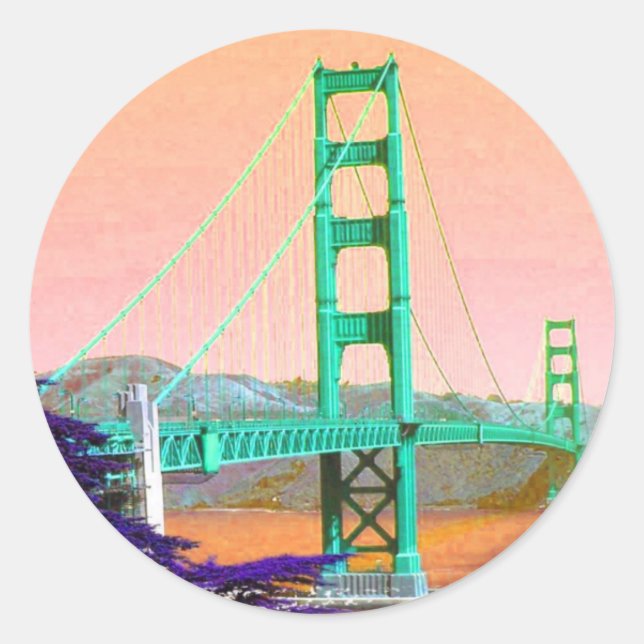Adesivo Ouro Gate Bridge San Francisco Stickers (Frente)