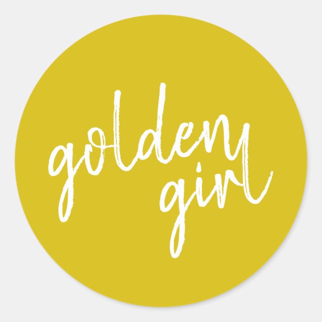 Adesivo Ouro Girl | Script Dourado moderno (Frente)