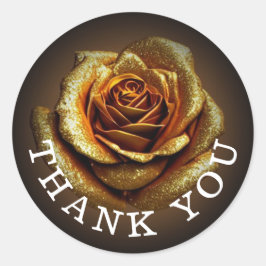 Adesivo Ouro Glitter Rosa Classic Round Sticker