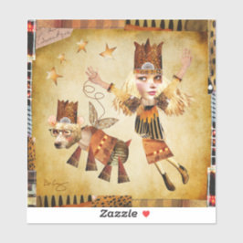 Adesivo Ouro Greta e seus palitos de arte cinza