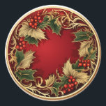 Adesivo Ouro Holly & Ivy Christmas Botanicals<br><div class="desc">Título do produto: "Stickers Festivas Holiday - Uma coleção de Felizes de Natal" Adicione um toque de alegria de férias aos seus presentes, cartões e decorações com os nossos "Stickers Festivos Holiday". Esta coleção encantadora apresenta várias designs que capturam a magia e o espírito do Natal. Do Feliz Pai Natal...</div>