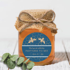 Adesivo Ouro Indigo & Honeycomb Chá de casamento de Abelha