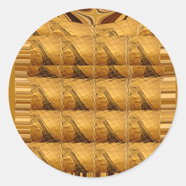 Adesivo Ouro Infinito Girafa Animal Motif Art Impressão (Frente)