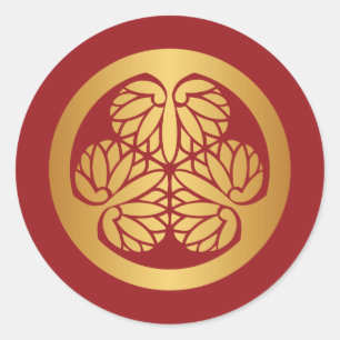 Adesivo Ouro japonês da crista da família de Tokugawa Ao