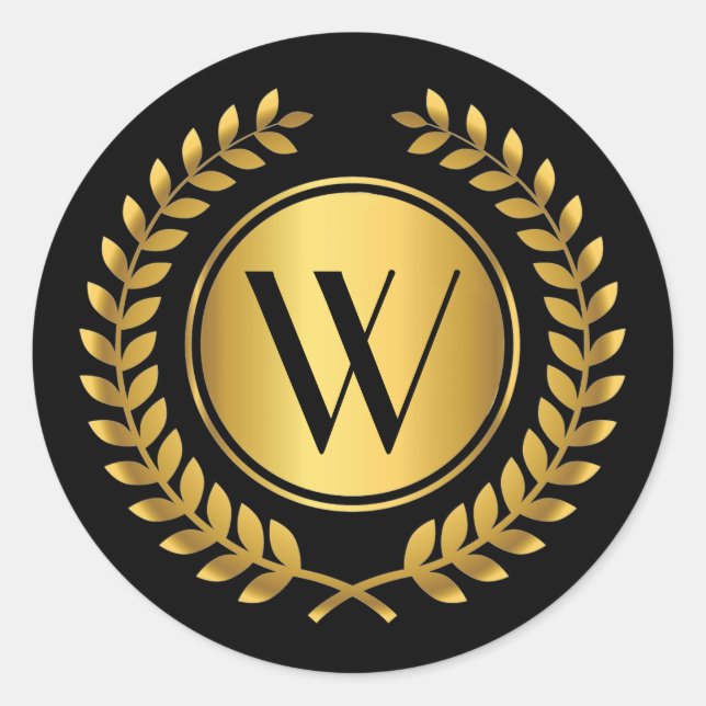 Adesivo Ouro Laurel Wreath Monograma (Frente)