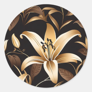 Adesivo Ouro Lily Elegant Floral