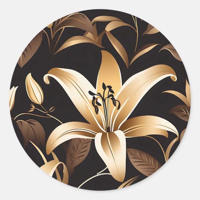 Adesivo Ouro Lily Elegant Floral (Frente)