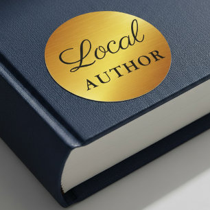 Adesivo Ouro local B do Promo do livro do escritor do