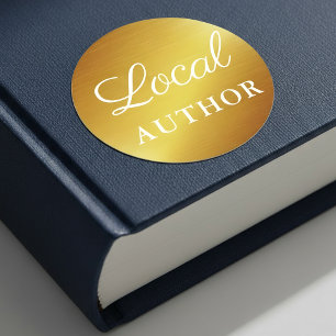 Adesivo Ouro local W do Promo do livro do escritor do