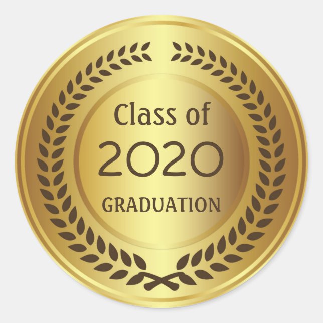 Adesivo Ouro marrom wreath Graduação (Frente)