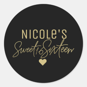 Adesivo Ouro Moderno Script SWEET 16 Qualquer Cor Personal