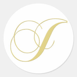 Adesivo Ouro Monograma - Letra J