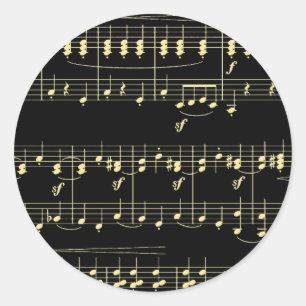 Adesivo Ouro musical em preto