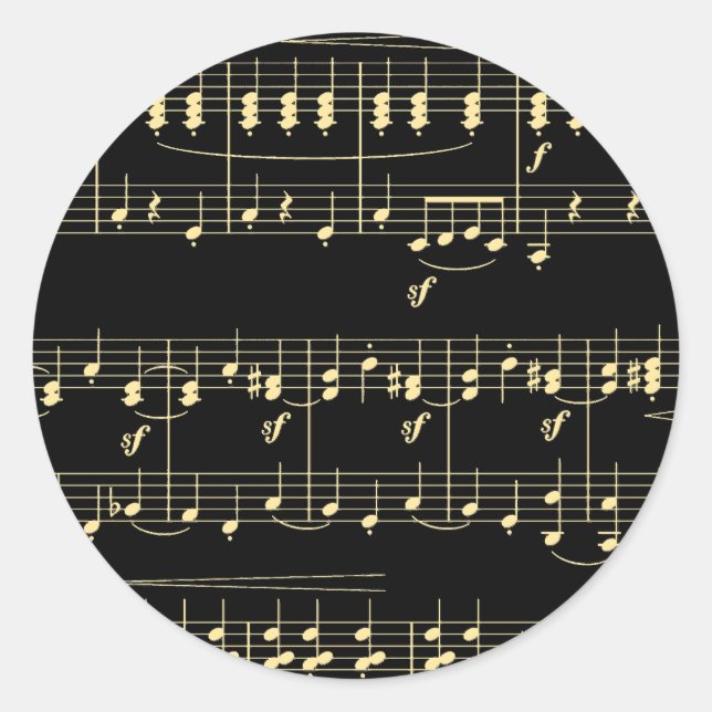 Adesivo Ouro musical em preto (Frente)