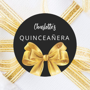 Adesivo Ouro negro arco Quinceanera